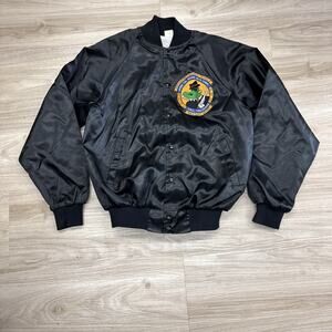 Vintage 90s USMC Soffe Satin Bomber Jacket Medium Operation Desert Storm WestPac